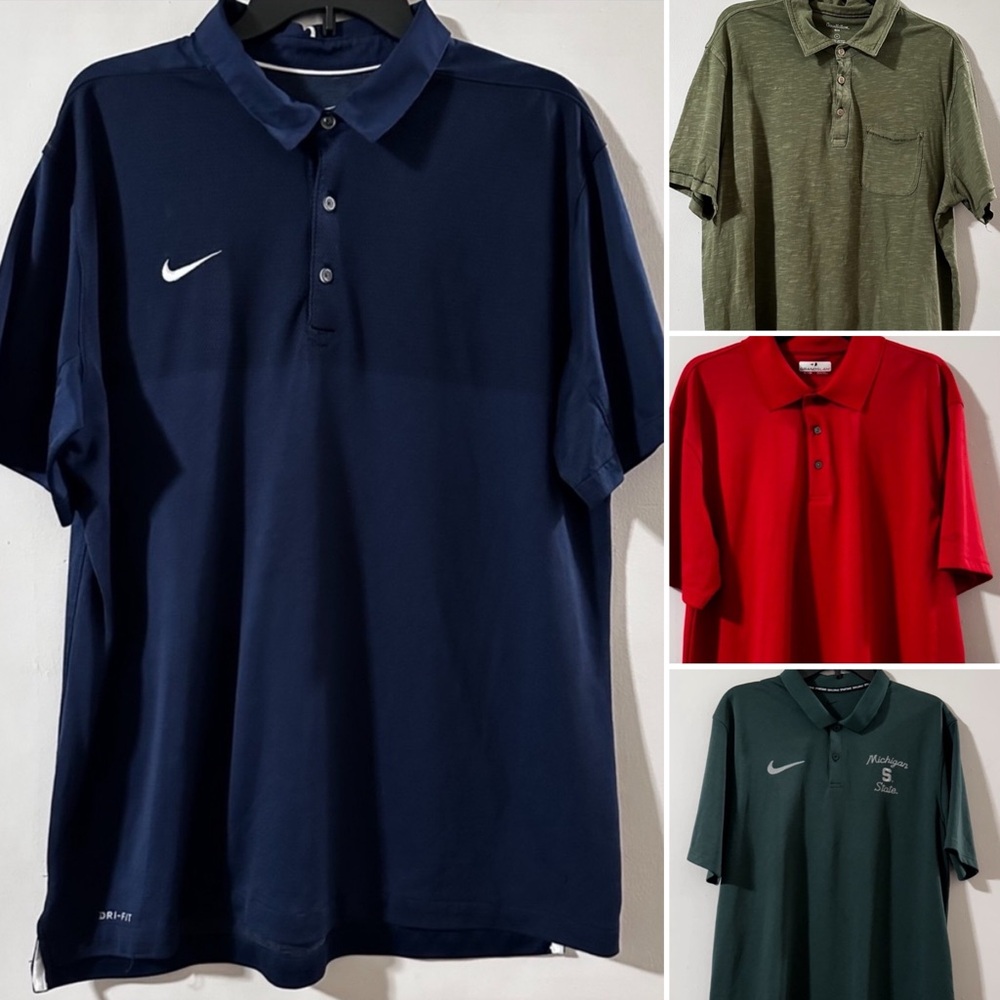 Nike And More Polo Style Men’s Spring & Summer XL Shirt Bundle